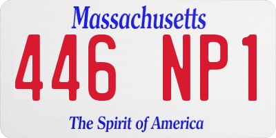 MA license plate 446NP1