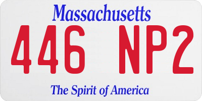 MA license plate 446NP2