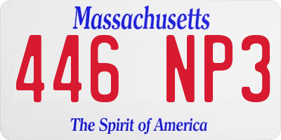 MA license plate 446NP3