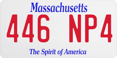 MA license plate 446NP4