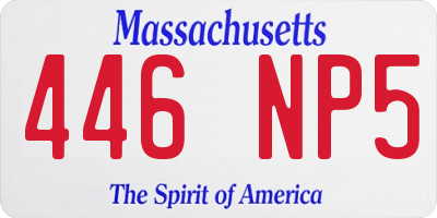 MA license plate 446NP5
