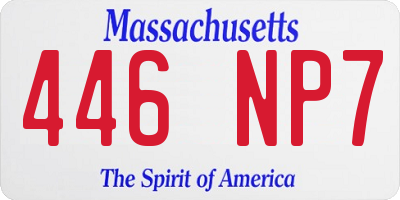 MA license plate 446NP7