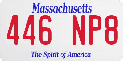 MA license plate 446NP8