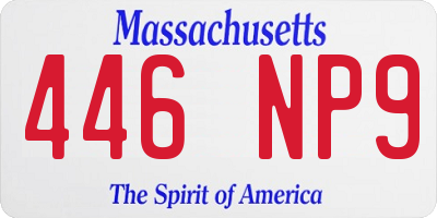 MA license plate 446NP9