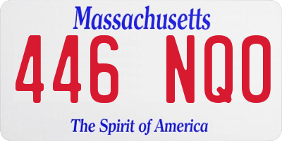MA license plate 446NQ0