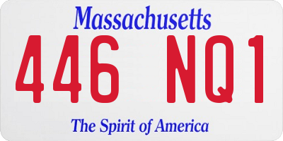 MA license plate 446NQ1