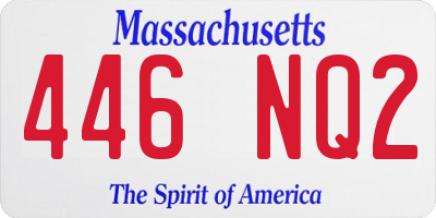 MA license plate 446NQ2