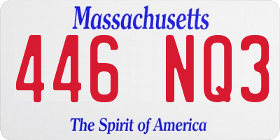 MA license plate 446NQ3