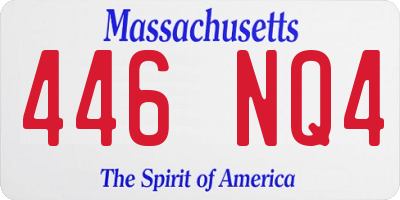 MA license plate 446NQ4