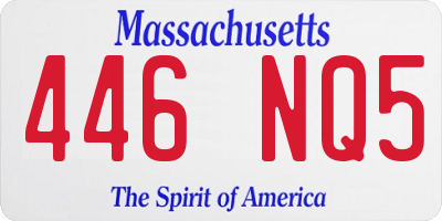 MA license plate 446NQ5