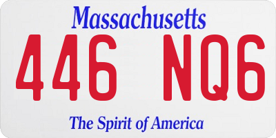 MA license plate 446NQ6