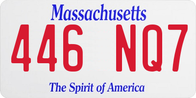 MA license plate 446NQ7