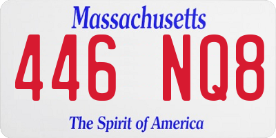 MA license plate 446NQ8