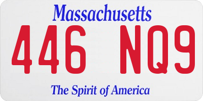 MA license plate 446NQ9