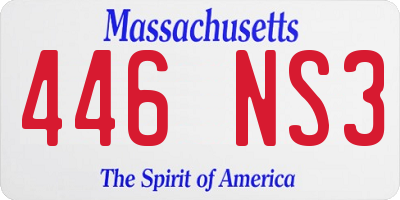 MA license plate 446NS3