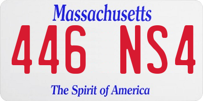 MA license plate 446NS4