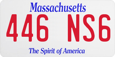 MA license plate 446NS6