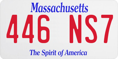 MA license plate 446NS7
