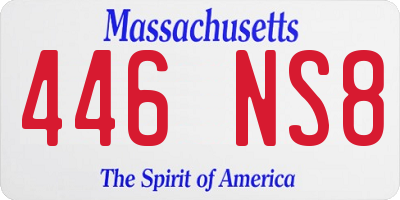 MA license plate 446NS8