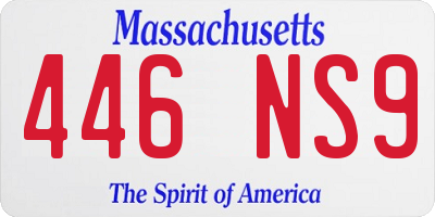 MA license plate 446NS9