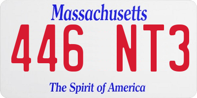 MA license plate 446NT3