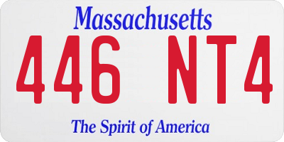 MA license plate 446NT4
