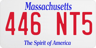 MA license plate 446NT5