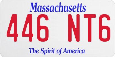 MA license plate 446NT6
