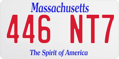 MA license plate 446NT7