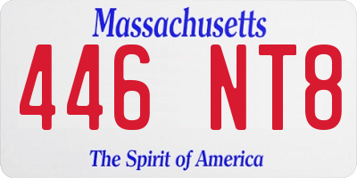 MA license plate 446NT8