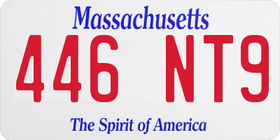 MA license plate 446NT9