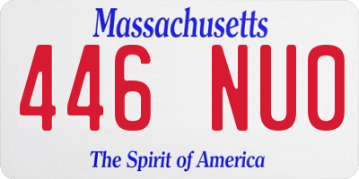 MA license plate 446NU0