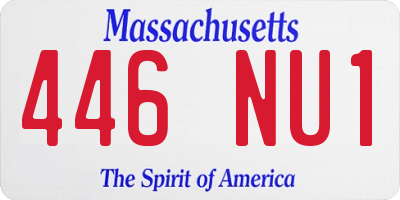 MA license plate 446NU1