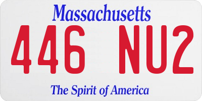 MA license plate 446NU2