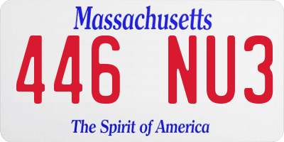 MA license plate 446NU3
