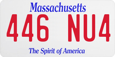 MA license plate 446NU4