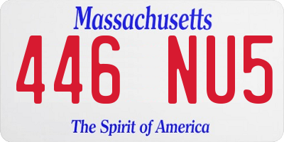 MA license plate 446NU5