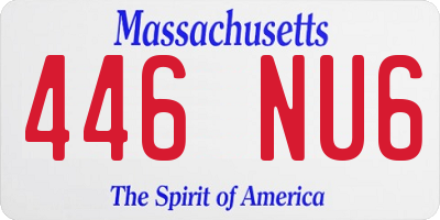 MA license plate 446NU6