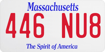 MA license plate 446NU8