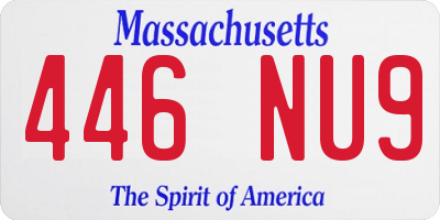 MA license plate 446NU9