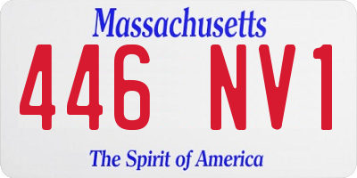 MA license plate 446NV1