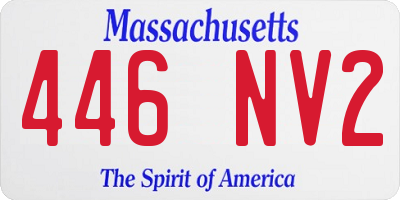 MA license plate 446NV2