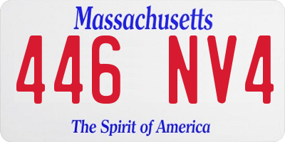 MA license plate 446NV4