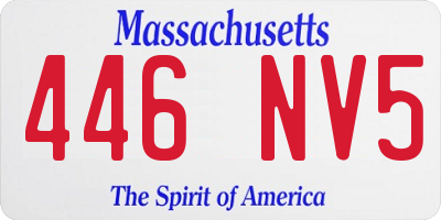 MA license plate 446NV5