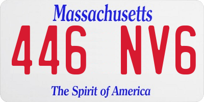 MA license plate 446NV6