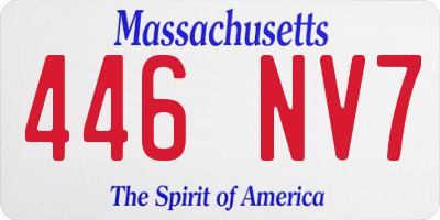 MA license plate 446NV7