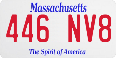 MA license plate 446NV8