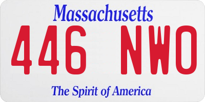 MA license plate 446NW0