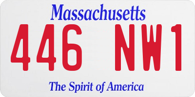 MA license plate 446NW1
