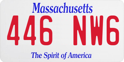 MA license plate 446NW6